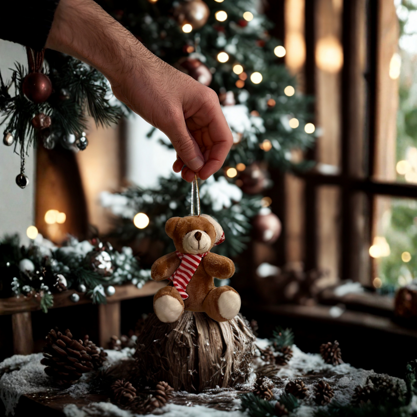 Adorno Navideño Osito Canela Rayado Les Trouvailles de Tolède