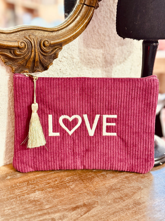 Neceser LOVE pana rosa – 14x20 cm Les Trouvailles de Tolède