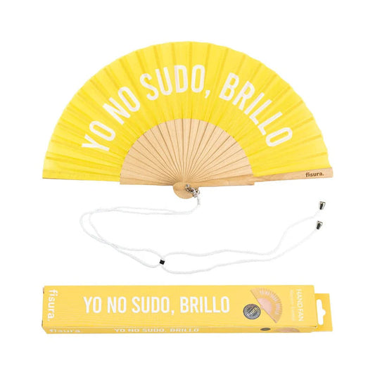 Abanico Yo no sudo, brillo amarillo Les Trouvailles de Tolède