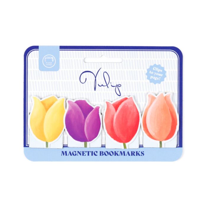 Set de 4 marcapáginas magnéticos tulipanes Les Trouvailles de Tolède