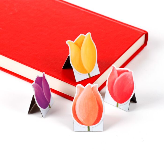 Set de 4 marcapáginas magnéticos tulipanes Les Trouvailles de Tolède