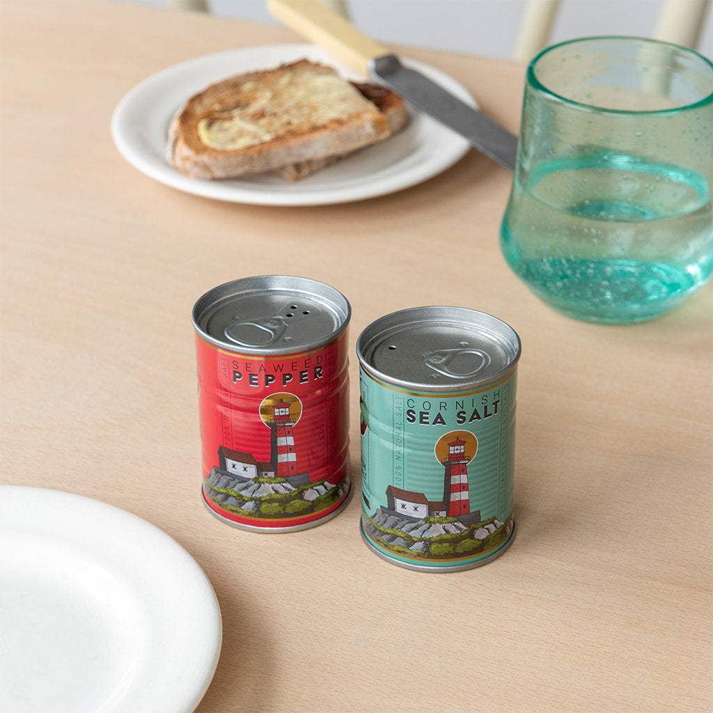 Set de Salero y Pimentero de Metal Retro "Cornish" Les Trouvailles de Tolède