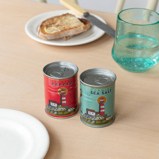 Set de Salero y Pimentero de Metal Retro "Cornish" Les Trouvailles de Tolède