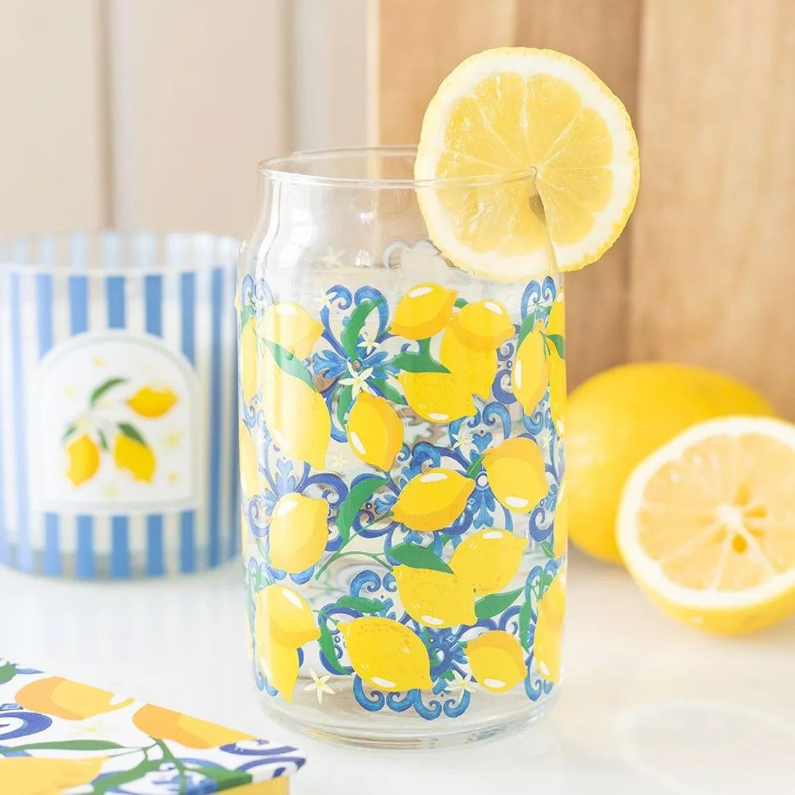Vaso Limonada lemon print – Vaso Canette Mediterráneo Les Trouvailles de Tolède