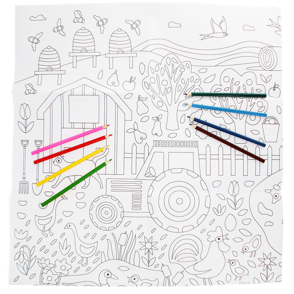 Póster gigante para colorear On the Farm Les Trouvailles de Tolède