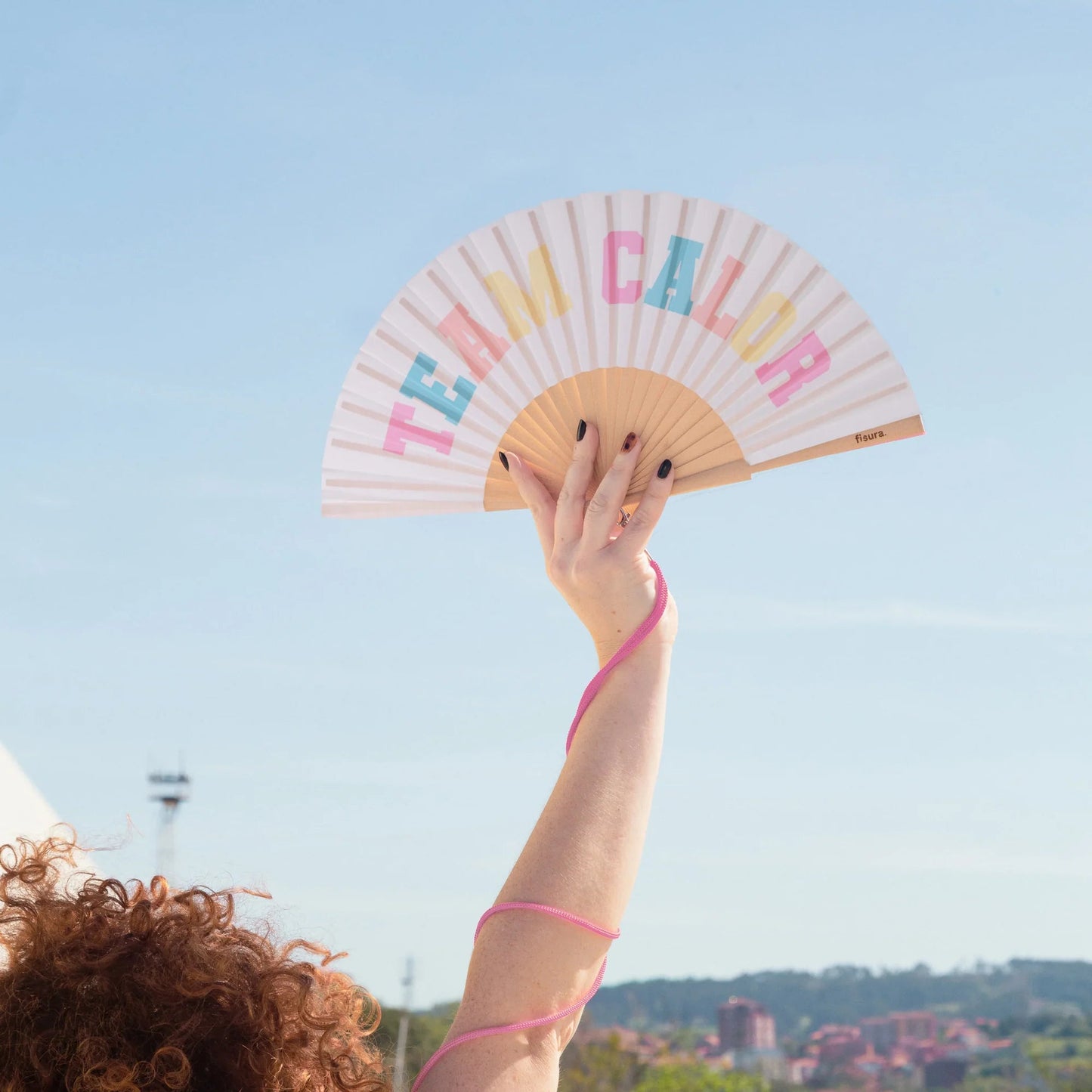 Abanico “Team calor” beige Les Trouvailles de Tolède