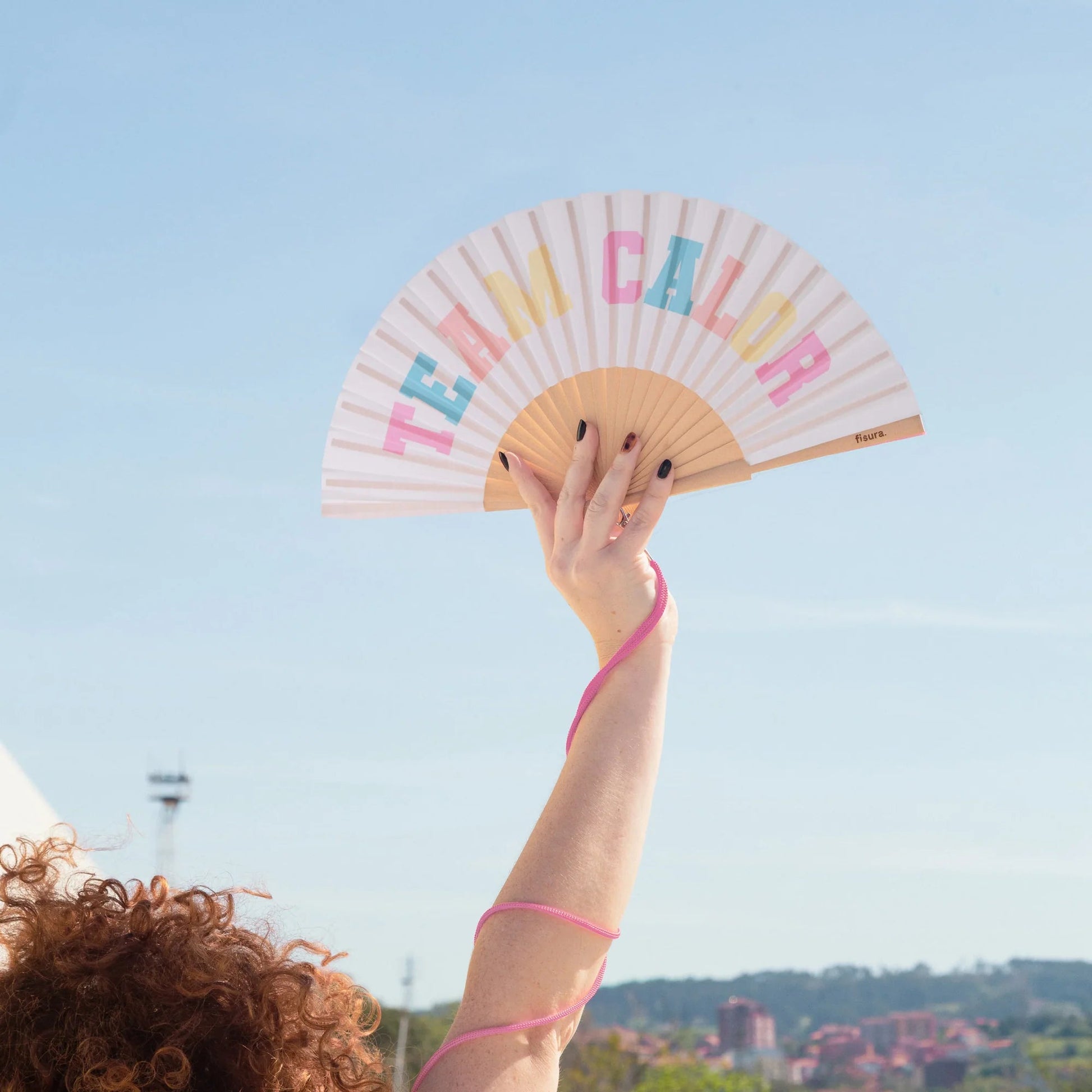 Abanico “Team calor” beige Les Trouvailles de Tolède