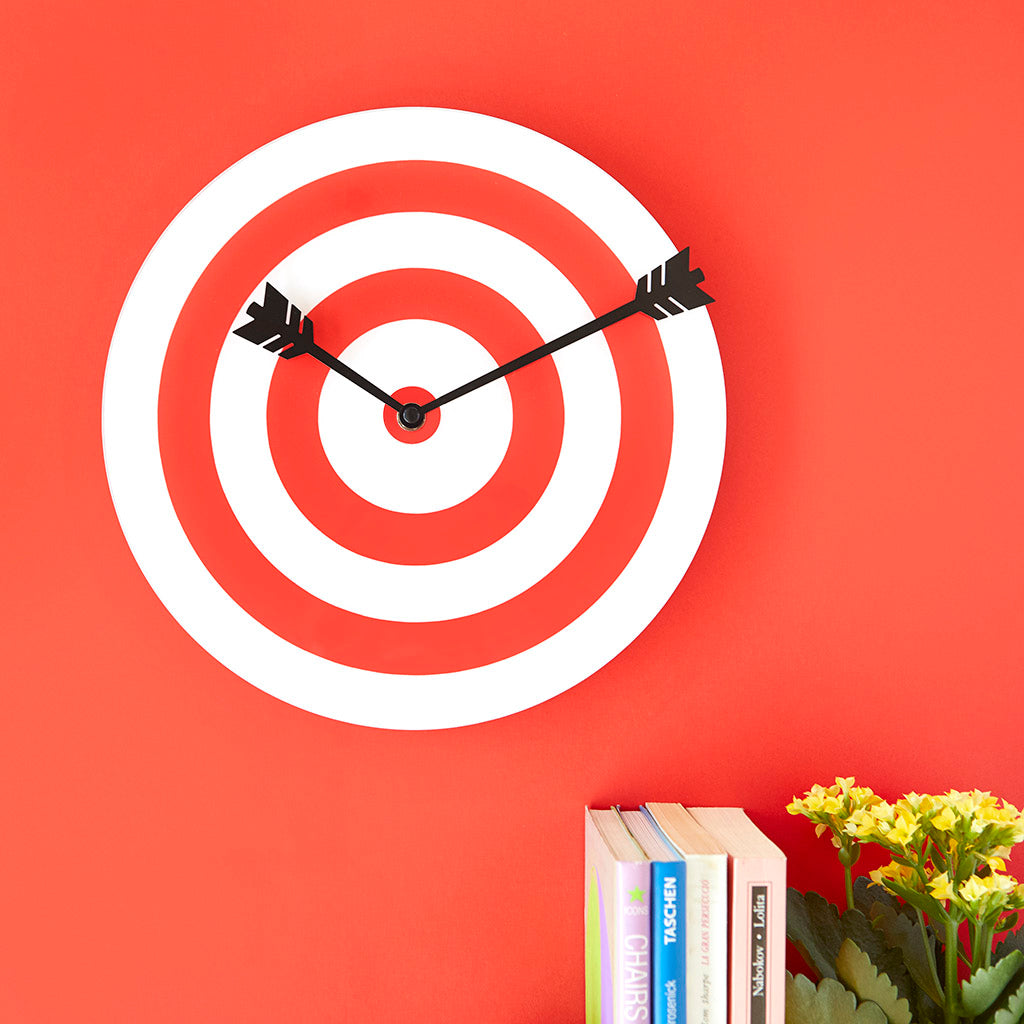 Reloj de Pared Silencioso Diana Rojo y Blanco - Target Les Trouvailles de Tolède