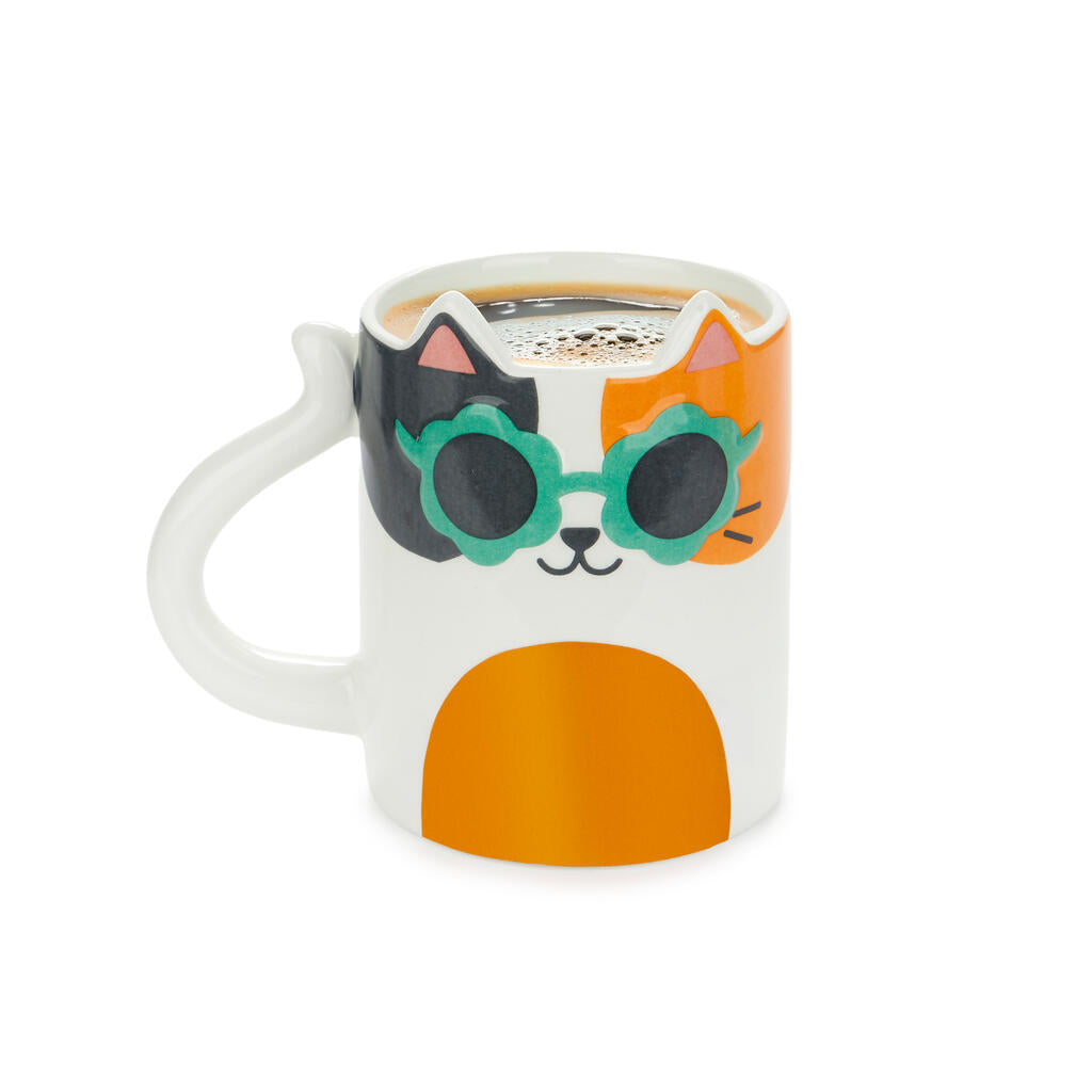 Mug gato Cool Cat Calico de cerámica Les Trouvailles de Tolède