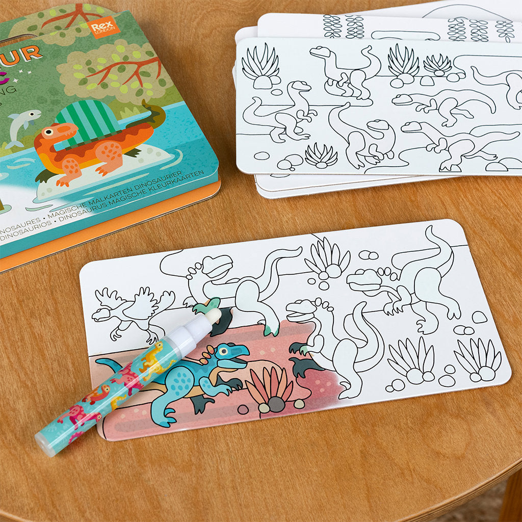 Tarjetas mágicas para colorear Baby Dinos Les Trouvailles de Tolède