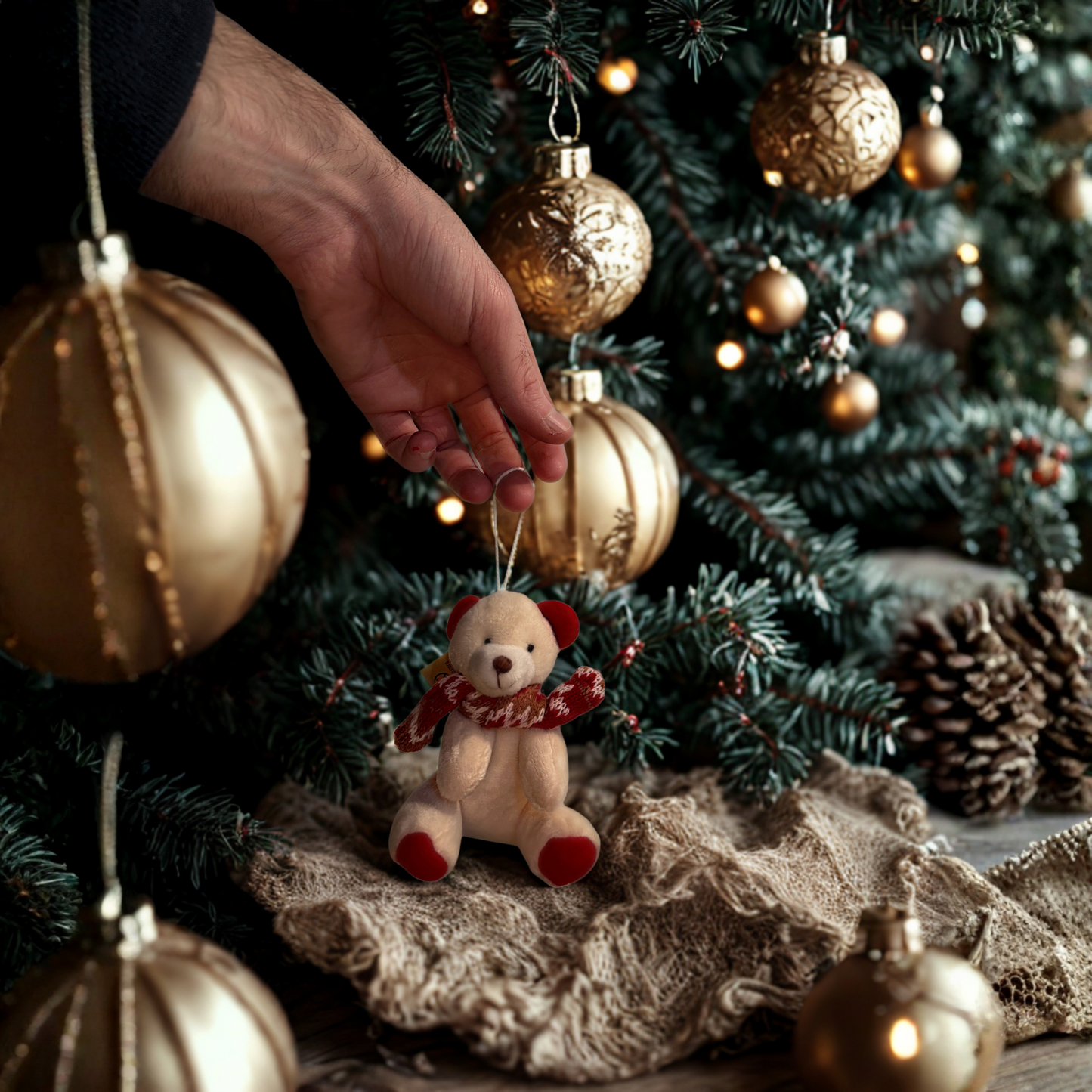 Adorno Navideño Osito Nieve Escarlata Les Trouvailles de Tolède