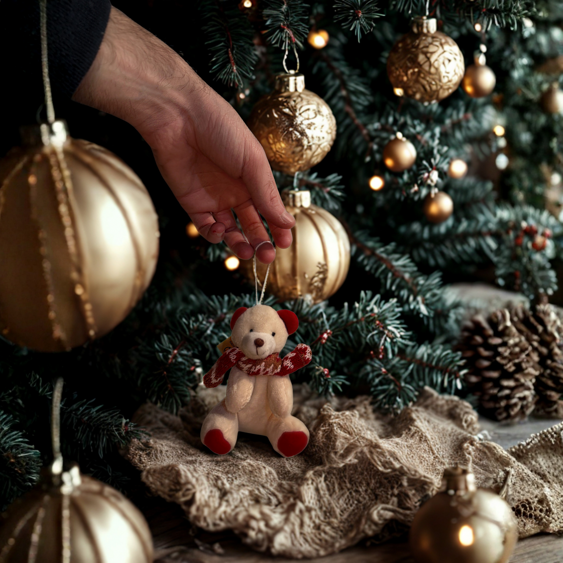 Adorno Navideño Osito Nieve Escarlata Les Trouvailles de Tolède