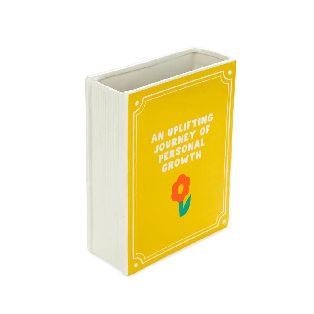 Florero Libro Cerámica Amarillo “Never Stop Growing” Les Trouvailles de Tolède