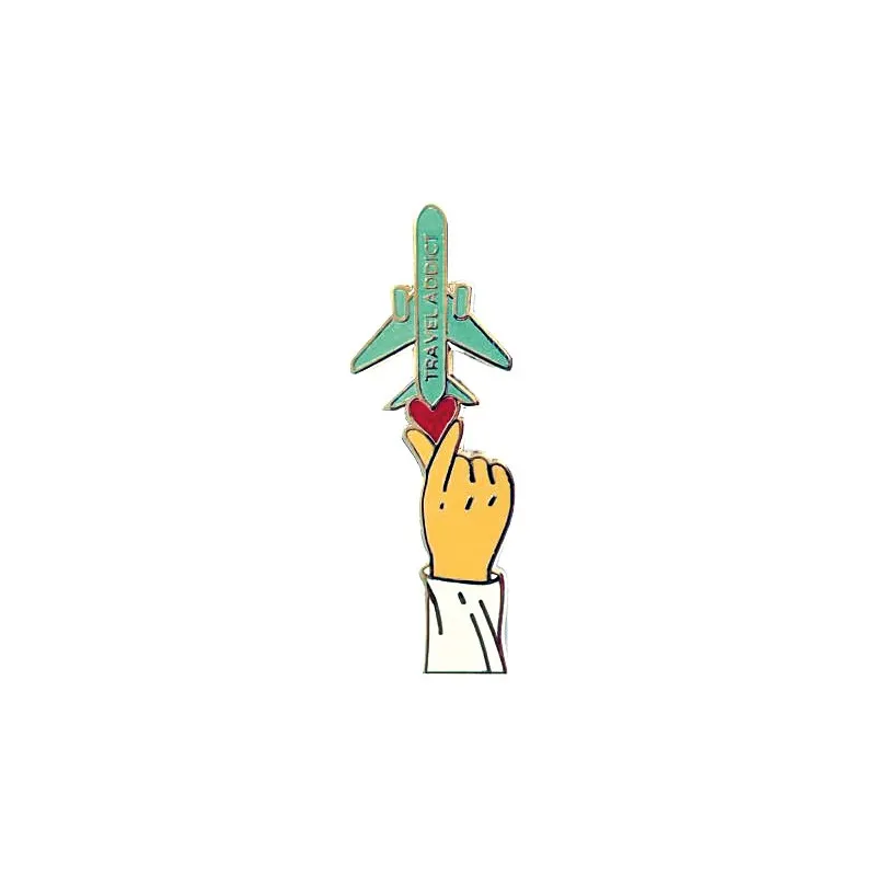 Pin Avión Mano Corazón | Broche Viajero Les Trouvailles de Tolède