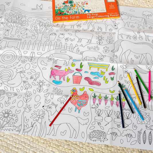 Póster gigante para colorear On the Farm Les Trouvailles de Tolède
