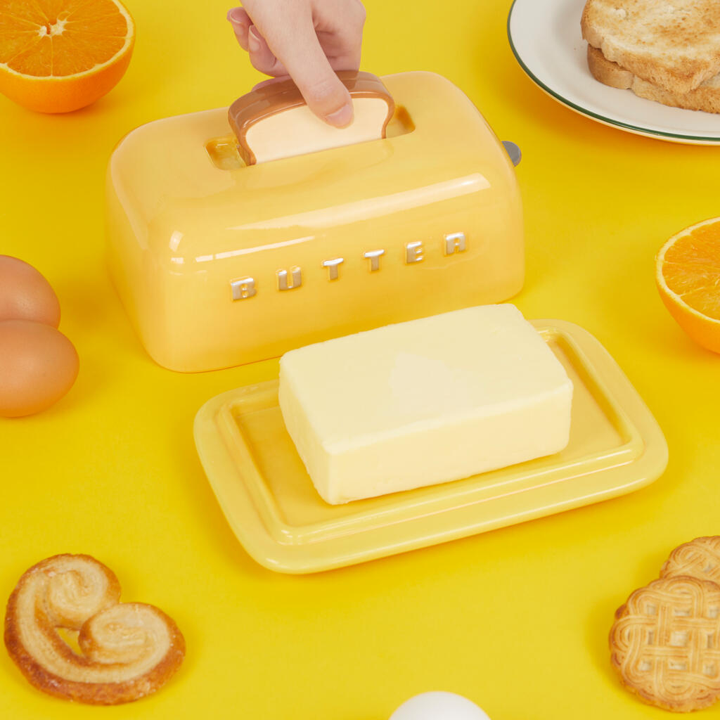 Mantequillera de cerámica amarilla “Toasty” Les Trouvailles de Tolède