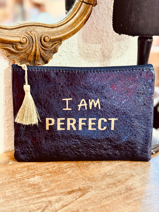 Neceser I AM PERFECT metalizado azul – 15x21 cm Les Trouvailles de Tolède