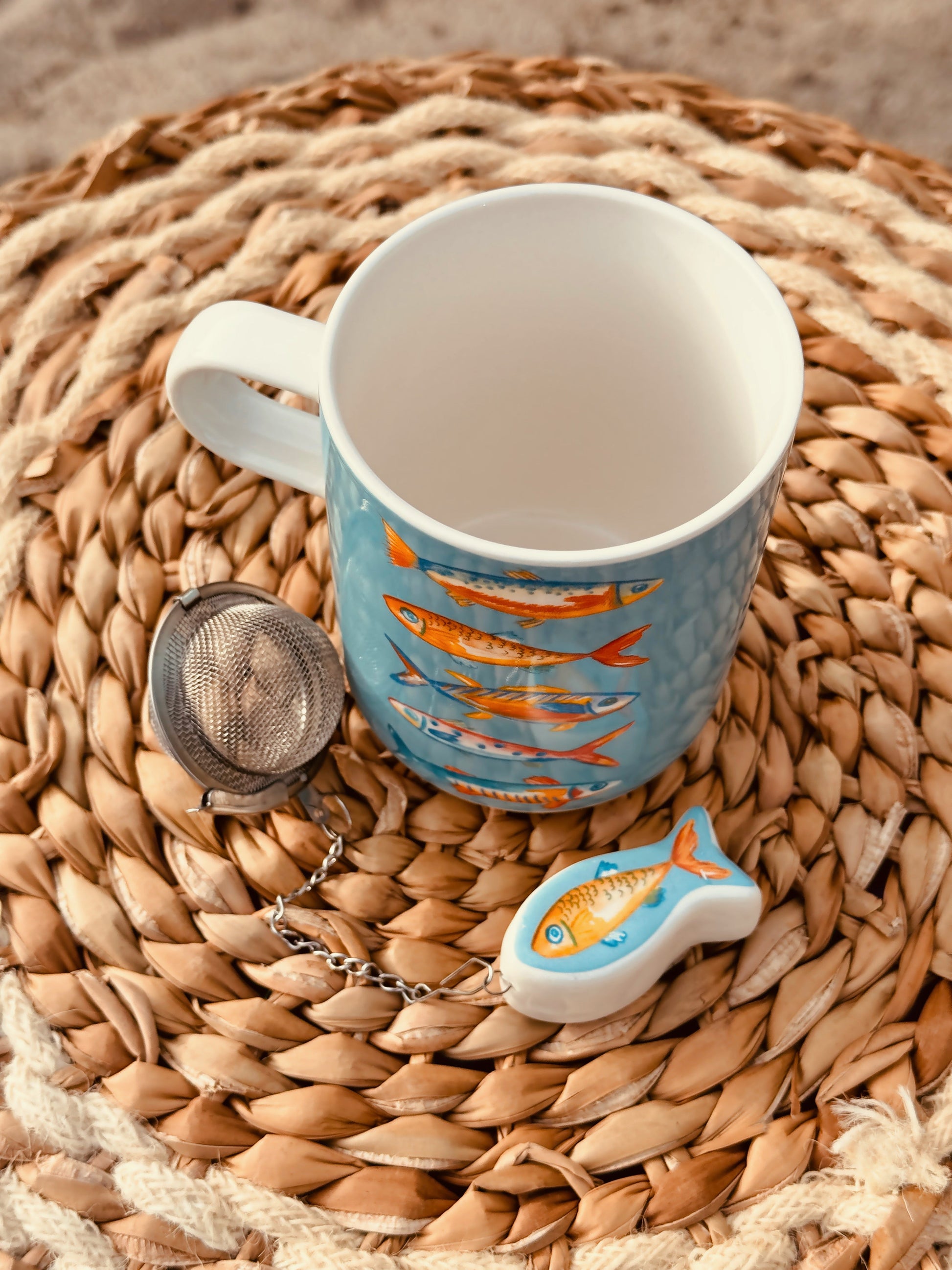 Infusor de té pez azul y naranja Les Trouvailles de Tolède