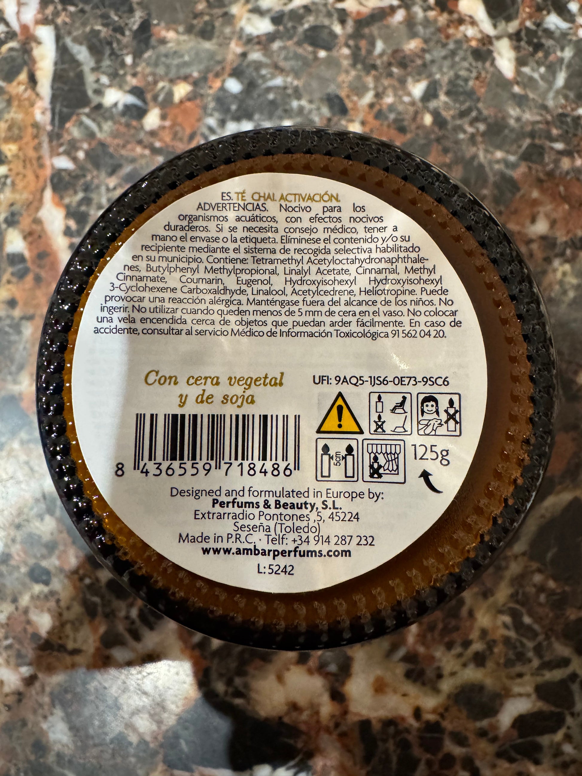 Vela te chai ciera vegetal y de soja Les Trouvailles de Tolède