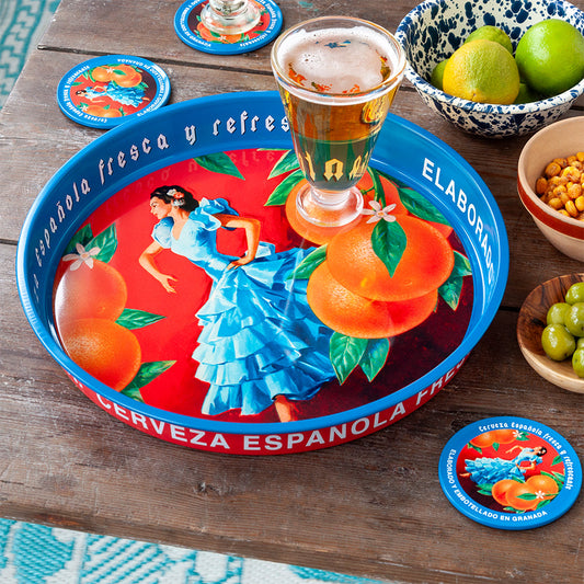 Bandeja Redonda de Metal – Cerveza Española Les Trouvailles de Tolède