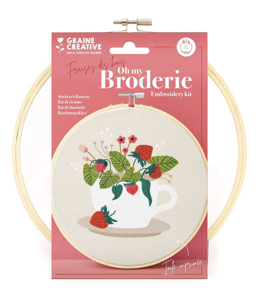Kit de Bordado Parcial Fresas del Bosque Les Trouvailles de Tolède