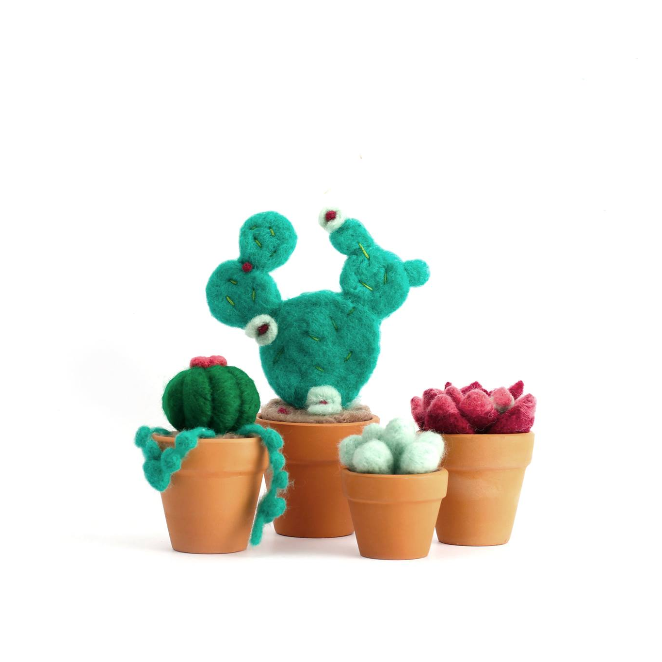 Kit DIY Jardín de Cactus en Lana Cardada Les Trouvailles de Tolède