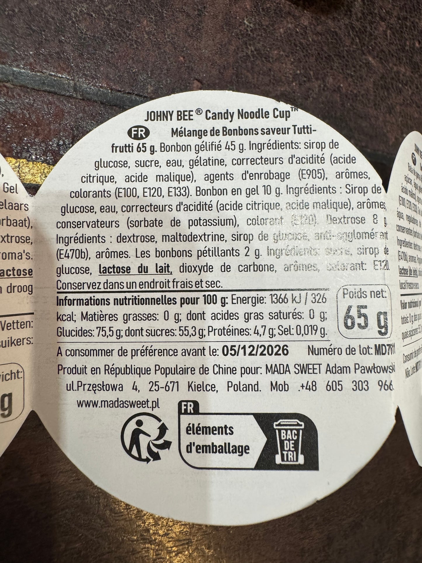 Candy Noodle Cup Les Trouvailles de Tolède