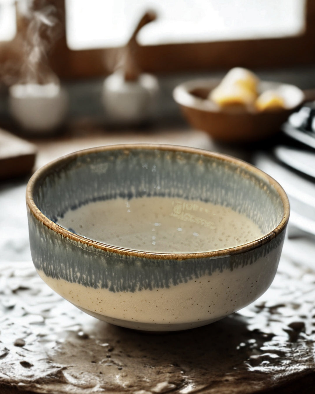 Cuenco de gres beige moteado Les Trouvailles de Tolède