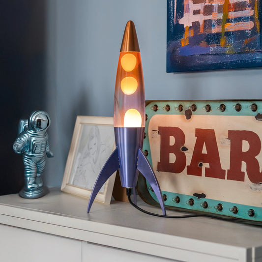 Lámpara de lava Rocket degradado azul Les Trouvailles de Tolède