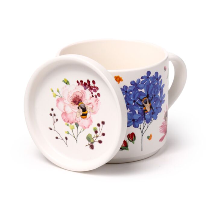 Taza flores y abejas con tapa Les Trouvailles de Tolède