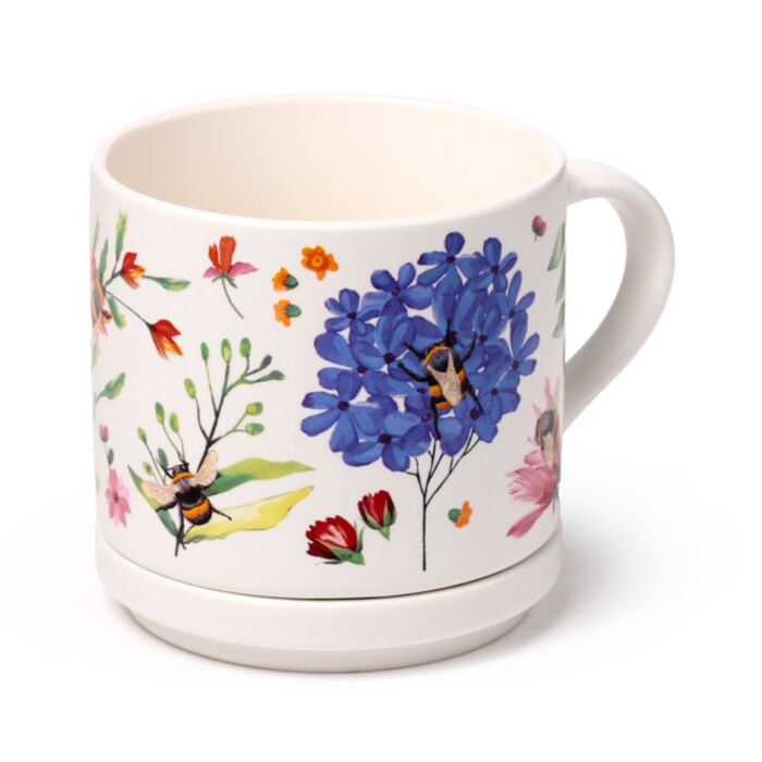 Taza flores y abejas con tapa Les Trouvailles de Tolède
