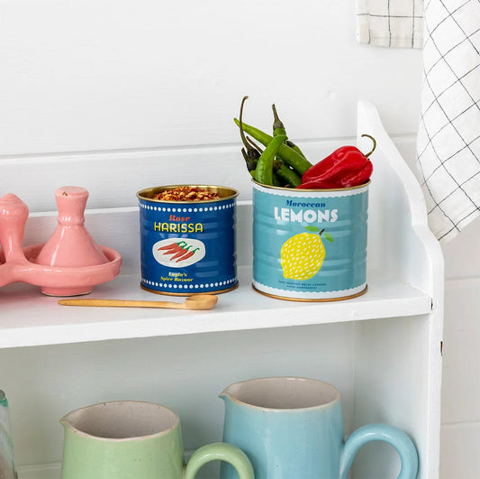 Mini latas metálicas retro (set de 2) – Limón & Harissa Les Trouvailles de Tolède