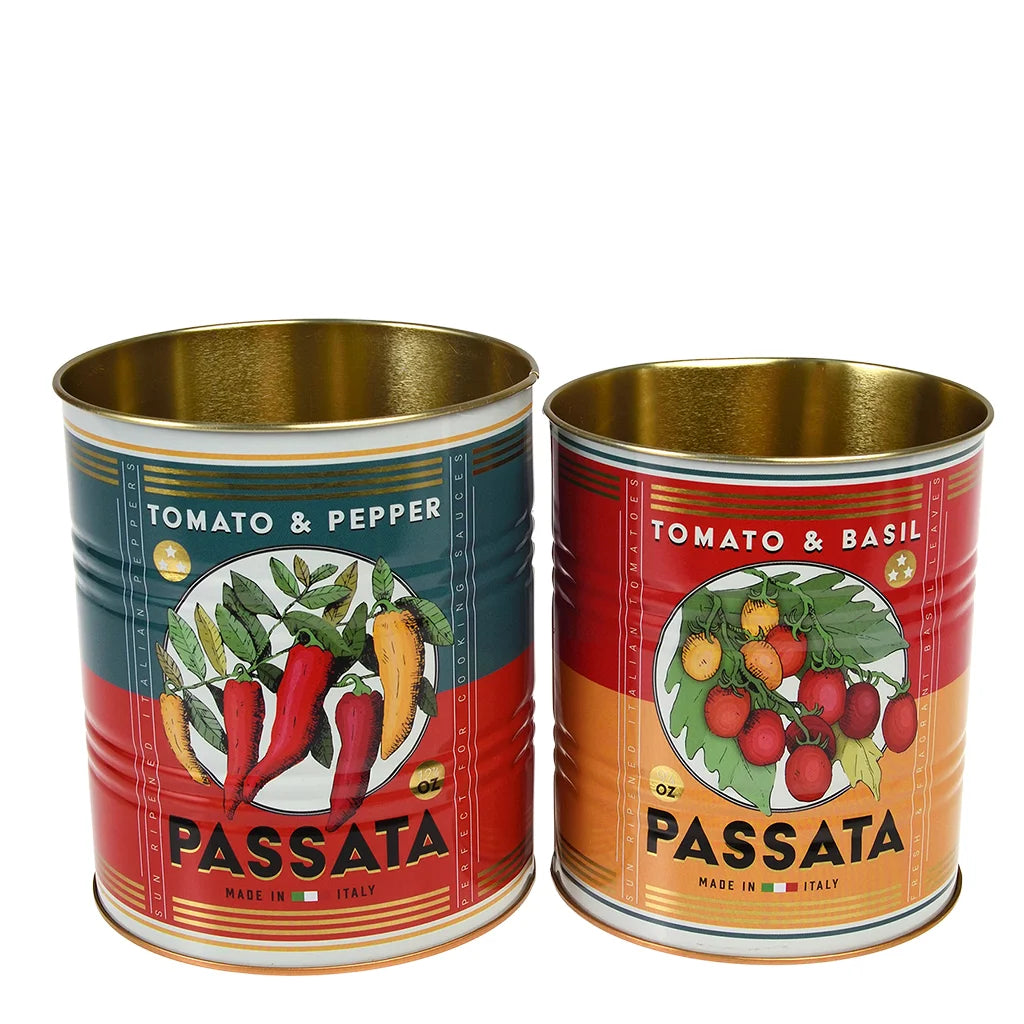 Latas de almacenamiento retro (set de 2) – Estilo Passata Les Trouvailles de Tolède