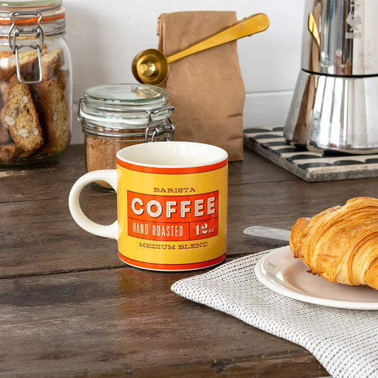 Taza vintage de cerámica – Diseño Barista